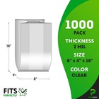 Clear Plastic Bags  8x4x18 Inch Gusseted Poly  2 Mil Ldpe  1000 Pack
