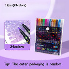 24pcs Double Ended Glitter Pens Colorful Quick Dry Ink Scrapbook Craft Set