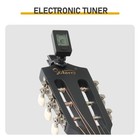 Matte Black 38-inch Round Acoustic Guitar With Picks  Strings  Capo  Case  Tuner