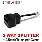 Rj11 Phone Jack Splitter 2-way Duplex Telephone Adapter 6p4c Splitter   Cable