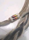 Vintage Horse Hair Braided With Beads For Hat Band Blonde   Black 38  Long