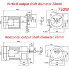 High-quality Three-phase 750w 28mm Electric Gear Motor Speed Reduction Variable