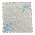 Vintage Hankie Handkerchief Something Blue Embroidered Hem Wedding Bride Item 8   