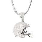 Men s Gold Silver Plated Iced Football Helmet 20  24  Miami Cuban Chain Mcp 1149