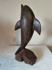 Vintage Ironwood Hand-carved Wood Dolphin Sculpture 11  Marine Life Sea Ocean 