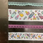 Vintage Trim Lot - Baby Theme Printed Ribbon   Matching Lace - 12 Yards