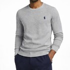  nwt-polo Ralph Lauren Mens Waffle Knit Thermal Long Sleeve Shirt-lt Grey- S-xxl