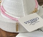 Oshena Pink   White Beaded Bracelet Or Anklet