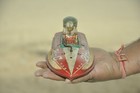 Vintage Mechanical Litho No  21 C Shooting Star Boat Tin Toy   Japan 