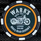 Warr   s Harley-davidson   In London  England Collectible Poker Chip Black white go