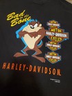Vintage 1993 Harley Davidson Looney Tunes Taz Bad To The Bone Shirt  Sz L  Rare