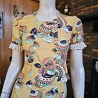 Vtg 1930s Southwestern Novelty Rayon 2 Pc Sportswear Skirt Top Set Wounded Xs s