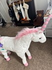 Melissa   Doug Giant Plush Unicorn 37    Tall White W pink Purple Blue Stars