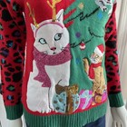 Holiday Time Xl Youth 14 16 Plus Christmas Sweater Ugly Cats Festive