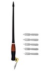 Oblique Wooden Calligraphy Pen Set Beginner 5 Dip Nib Black Ink Writing Kit
