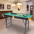 Color Tree 55  Folding Pool Table Billiard Desk Indoor Game Cue Ball Chalk Brush