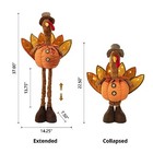 Glitzhome Thanksgiving Porch Decor Handmade Fabric Turkey With Telescoping 