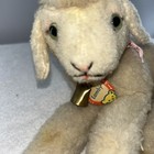 Vintage Steiff Lamby 1966 67 Lying Lamb 11  Stuffed Animal Button Bell 750 Htf