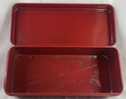 Vintage Metal Tin Box Multipurpose Red 11 x5 x3 