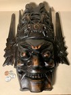 16  Japanese Carved Wood Demon Mask Vtg Menburyu Oni Noh Theatre Wall Decor Art