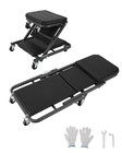 36  2-in-1 Foldable Automotive Mechanic Repair Under Car Rolling Creeper Seat