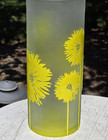 Vintage Georges Briard Mcm Retro Yellow Dandelion Frosted Cylinder Vase 9 75 