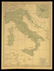 1920s Italy Map Wall Art Old Original Naples Rome Green Color Antique