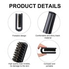 2 Pcs Travel Folding Boar Bristle Brush Collapsible Pocket Hair Brush Men Women