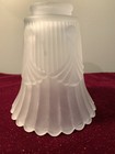 Vintage Art Deco Glass Lamp Shade Frosted Bell For Vanity 6  Tall  2  Fitter Euc