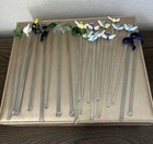 Set Of 20 Hand Blown Glass Cocktail Swizzles Stir Sticks  Birds Fish Butterflies