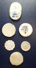Thailand Siam Ceramic Gambling Tokens   Chips   Coins - Lot Of 6 - Free Shipping