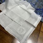 A  Vintage White Linen Hankie Madeira Style Hand Embroidered Monogram A
