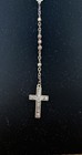 Vintage French Rosary - Dark Metal Beads  Crucifix  14 Inch