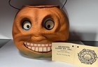 Seasons Gone By  Inc  Papier Mache Pumpkin Halloween Lantern Vtg     Signed  