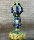 Beautiful Antique Qing Chinese Yellow Enamel Bell With Figure
