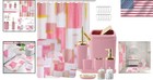Bathroom Accessories Set Pink Gold Bathroom Decor Shower Curtain Rugs Soap Di   