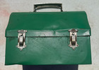 Vintage American Thermos Company Green Metal Dome Top Pail Lunch Box With Star