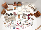 Bundle Lot Of Vintage Miniature Dollhouse Wood Furniture   Accessories Read