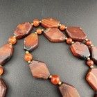 Ancient Etched Carnelian Agate Beads Necklace Beautiful Colour