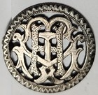 Ornate 1853 Seated Liberty Quarter Pierced Love Token Pinback