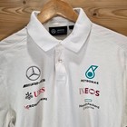 Mercedes Amg Petronas F1 Formula One Team Mens Polo Shirt White Size Large Read
