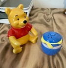 Vintage Disney Winnie The Pooh   His Hunny Pot Ceramic Salt  pepper Shakers