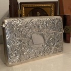Victorian Silver Calling Card Case With Superb Engraving Birmingham 1899