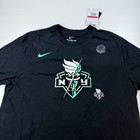New Nike New York Liberty Basketball Shirt Mens Large Black Dri Fit Logo Wnba