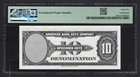 American Bank Abnc 10 Units 1929 nd1960s-70  Test Note Specimen Unc Grade 65