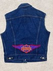 Vtg Usa 80s Lee Riders Custom Cut-off Denim Vest - Triumph Patch Sz 40 Reg