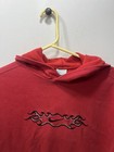 Vintage Y2k Nike Swoosh Embroidered Flame Sweatshirt Red Hoodie   Youth Size  