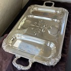 English Silver Mfg Co Victorian Silver Plated Meat Cutlery Serving Platter Tray