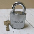 Vintage Medeco High Security Padlock Biaxial Lock System W box 1986 3 Keys