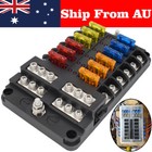 12 Way Blade Fuse Box Block Holder Led 12v 32v Car Boat Van Marine W  24 Fuses V